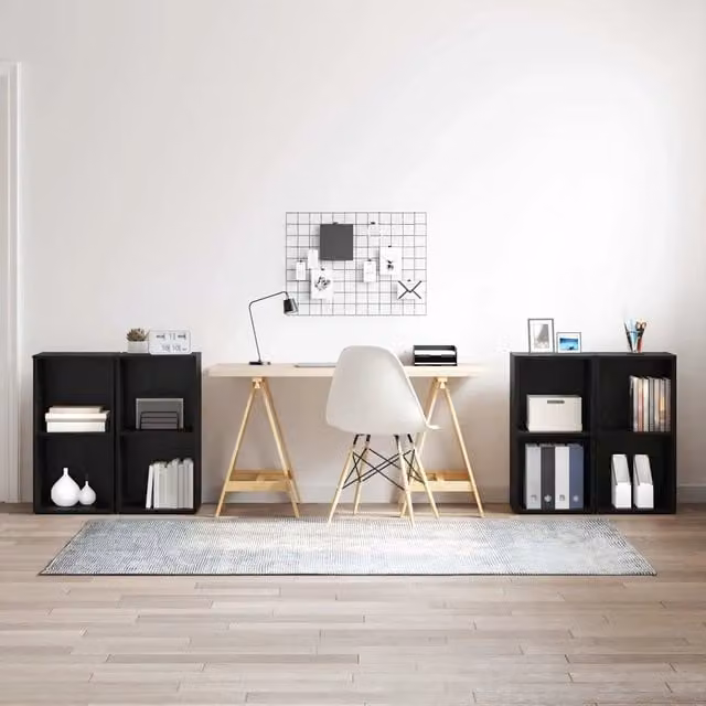 Set mobile TV 4 pz Rovere Nero Legno ingegnerizzato 3393529