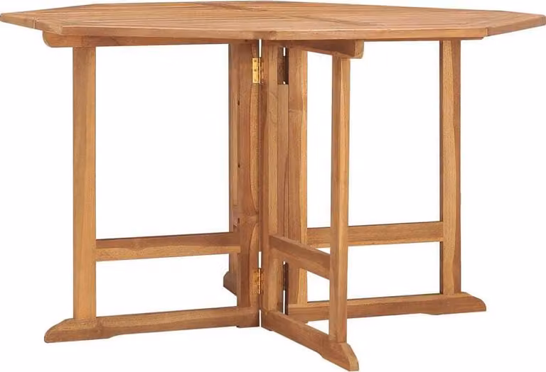 The Living Store Tavolo da pranzo pieghevole da giardino 110x110x75 cm in teak massiccio