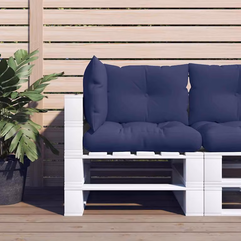 Set di 3 cuscini per pallet vidaXL in poliestere blu, impermeabili e traspiranti