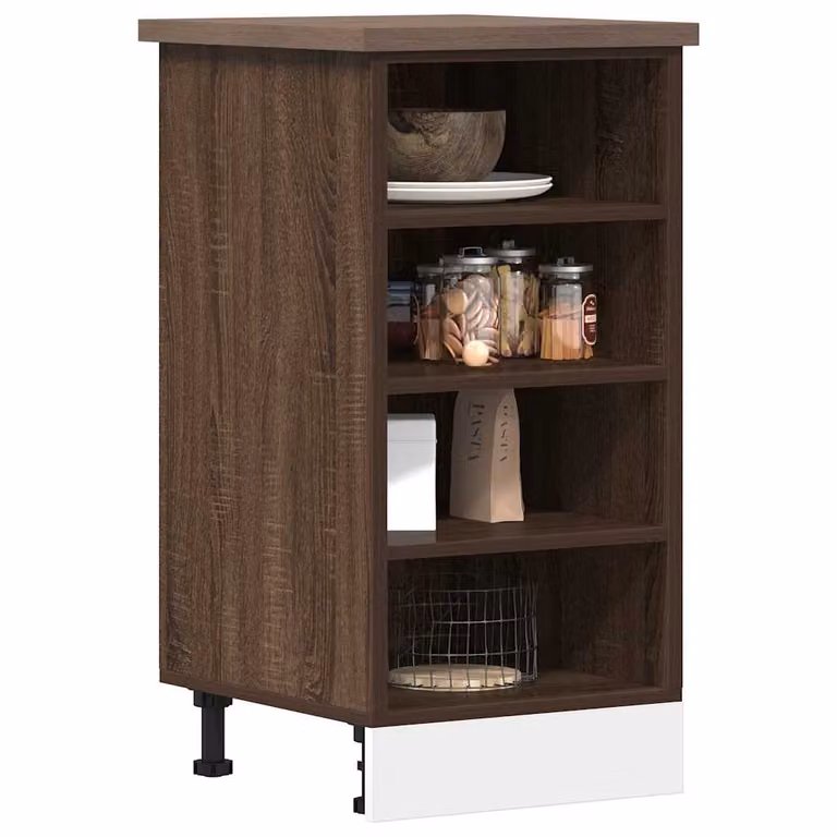 vidaXL Armadio Inferiore da Cucina Riga Marrone con Ante a Battente e Ripiani Interni L/P/H: 40 x 44,5 x 81,5 cm