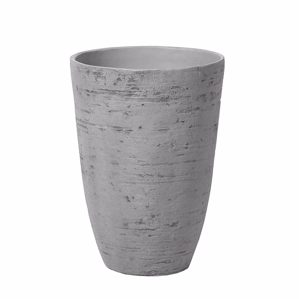 Set di 2 vasi tondi BELIANI in effetto pietra grigi per interno ed esterno, H: 50 cm, H: 35 cm – 2