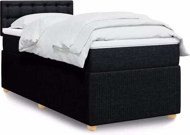 Giroletto a Molle con Materasso Nero 80x200 cm inTessuto 3287299