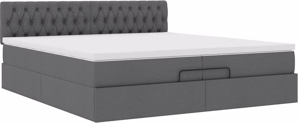 Struttura Letto Pouf con Materasso 200x200 cm in Tessuto
