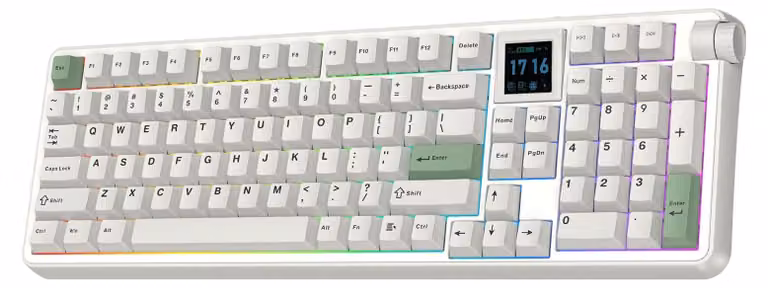 Tastiera meccanica bianca - Tri-modalità wireless - Interruttori lineari - Layout QWERTY