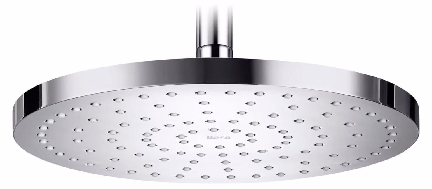 Doccia a soffione rotonda, cromata, diametro 250 mm, orientabile, da parete o da soffitto