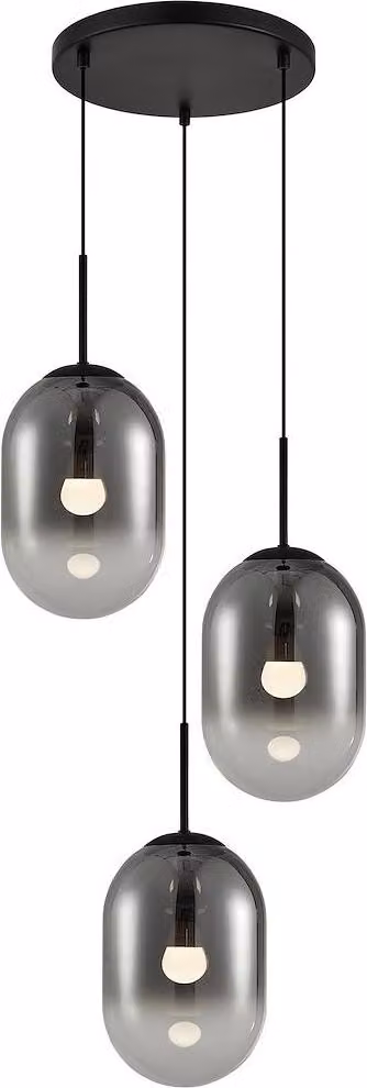 Lampada a sospensione ALIAS nera 3xE14x40W in vetro, dimensioni: 163x43x43 cm, IP20, Milagro