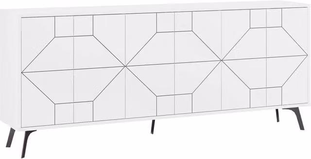 Credenza in legno "Dune" - 184 x 35 x 77 cm - Bianco