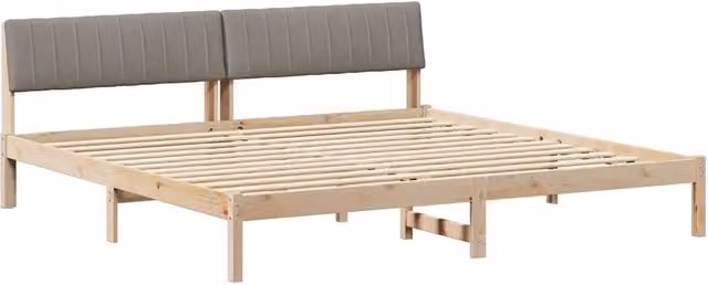 Letto matrimoniale | Letto per adulti | Struttura del Letto con testiera Marrone e taupe 200 x 200 cm