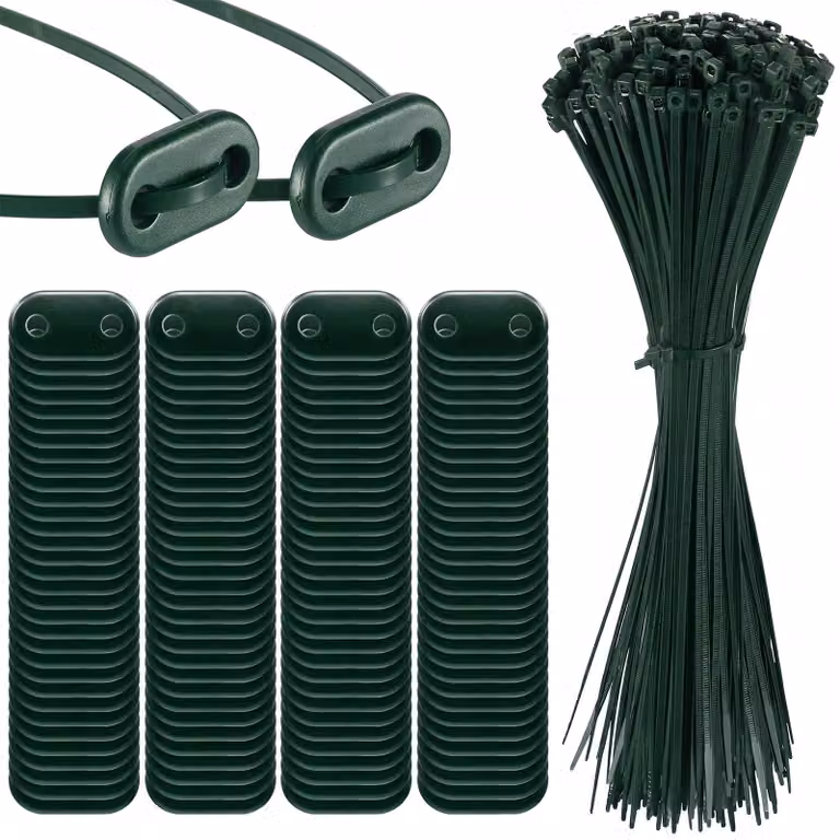 Kit di montaggio per schermi di privacy, composto da 300 fascette e piastre di montaggio