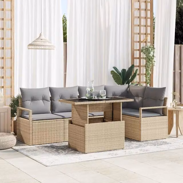 Set Divano da Giardino 6 pz 5-Numero di posti 3348826