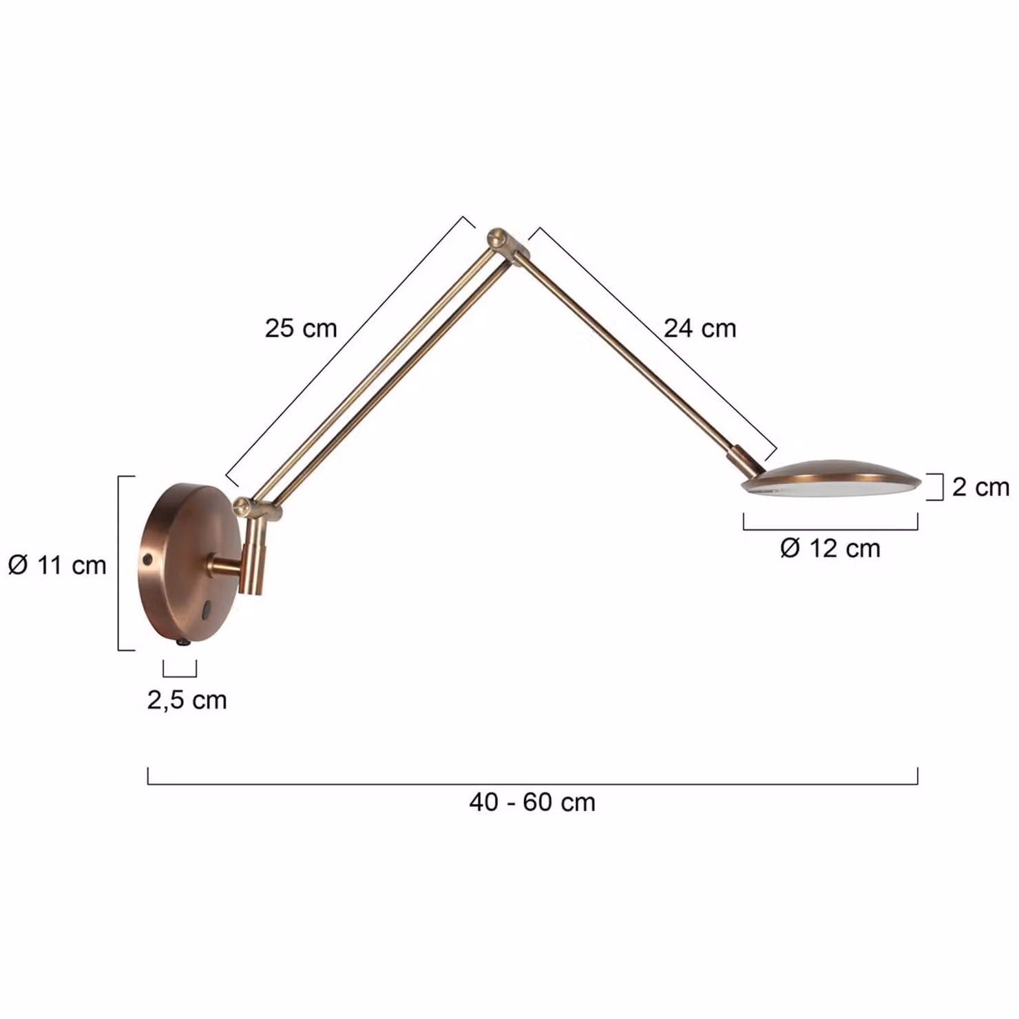Steinhauer Applique da parete Zenith, dimmerabile, Bronzo / Ottone antico, Soggiorno / Sala da pranzo, Metallo, Moderno, Applique