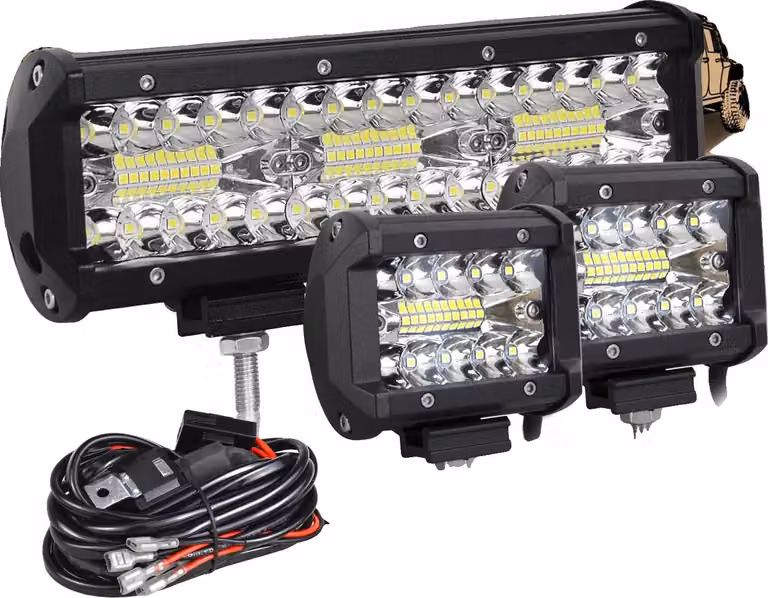 Striscia luminosa a LED, fascio combinato, design impermeabile, filo da 180W da 9"