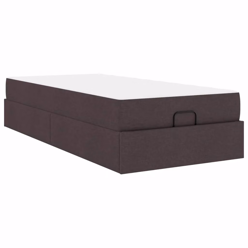 Set letto vidaXL con struttura in tessuto e materasso in schiuma, colore beige e marrone, L/P/H: 200 x 100 x 43,5 cm – 2
