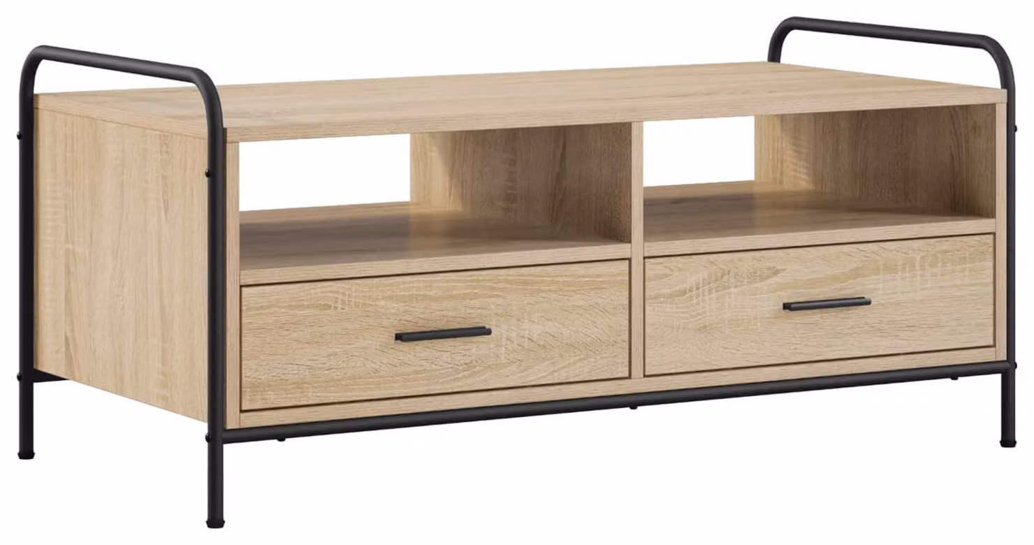 Tavolino da caffè in legno effetto Sonoma, dimensioni 99,5 x 49 x 46 cm
