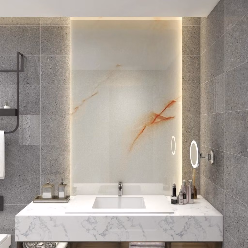 Set di 12 Pannelli Decorativi per Parete neu.haus Bladel in PVC con Effetto Marmo Jade Marble Verde e Bianco