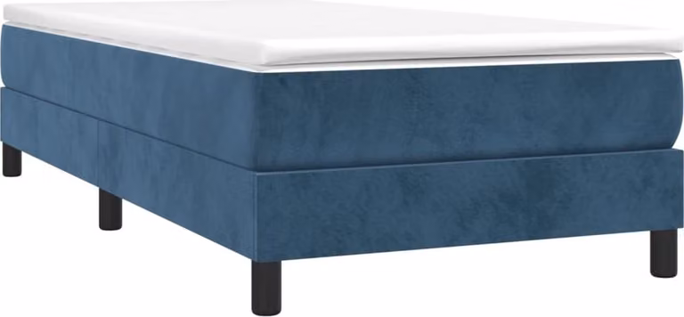 Giroletto a Molle con Materasso Blu Scuro 80x200 cm in Velluto