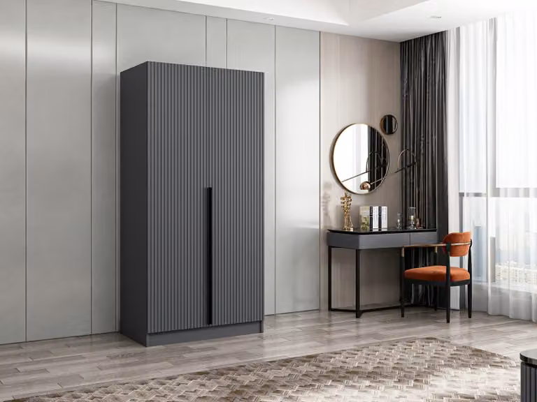 Skye Decor, Kale Plus Membrane Anthracite - 210, armadio, antracite, 100 % PANNELLI DI PARTICELLE RIVESTITI IN MELAMMINA, 90 x 52 x 210 cm