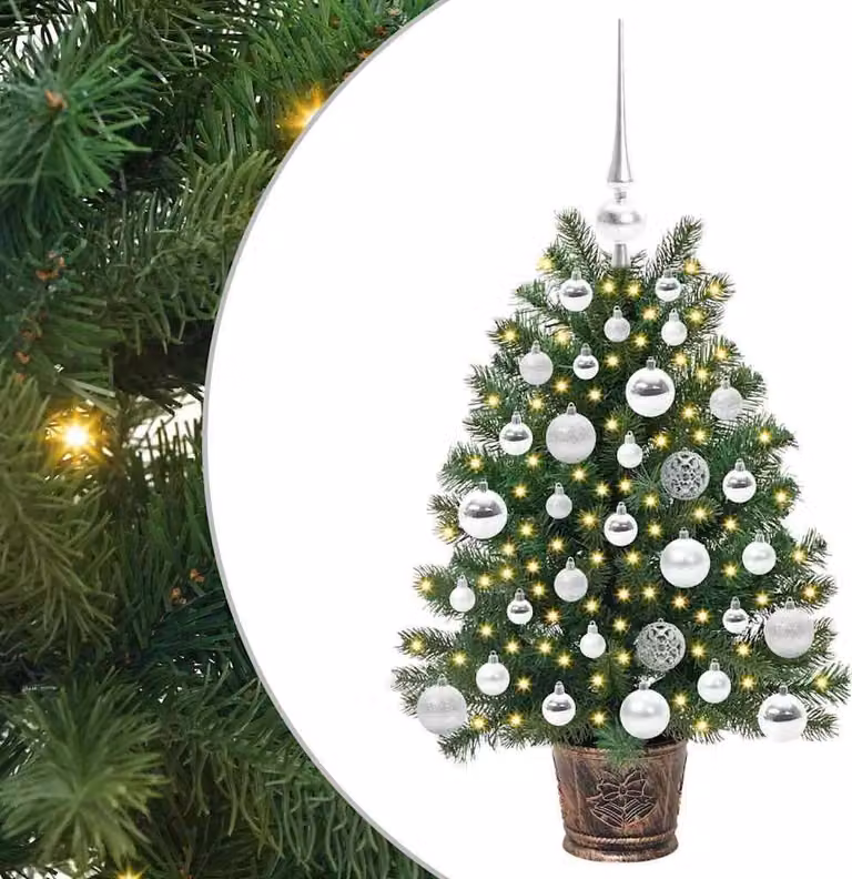 vidaXL Albero di Natale artificiale con 150 LED verde 75 cm PE e PVC
