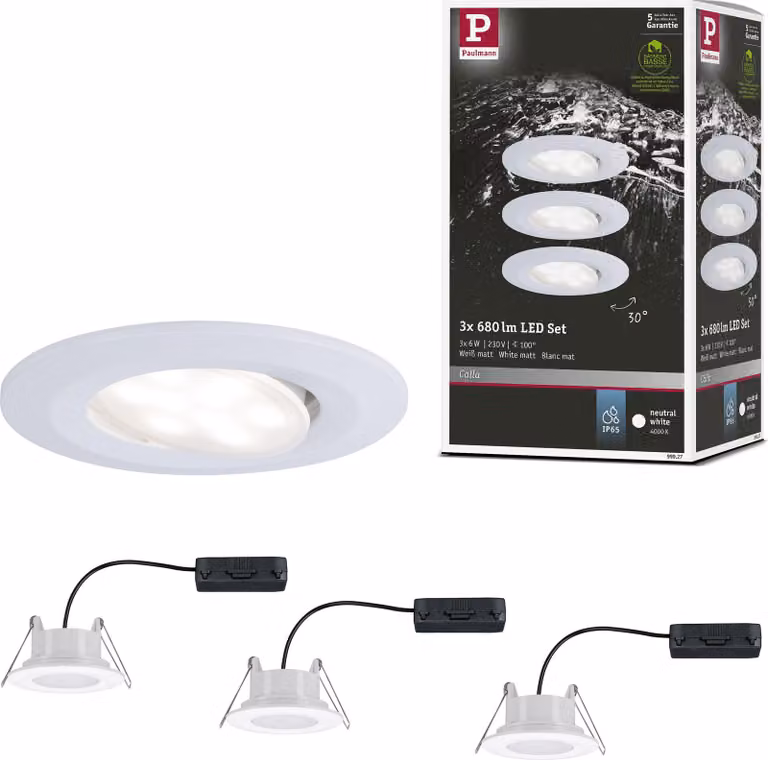 Paulmann Luce da incasso LED Calla basic set orientabile