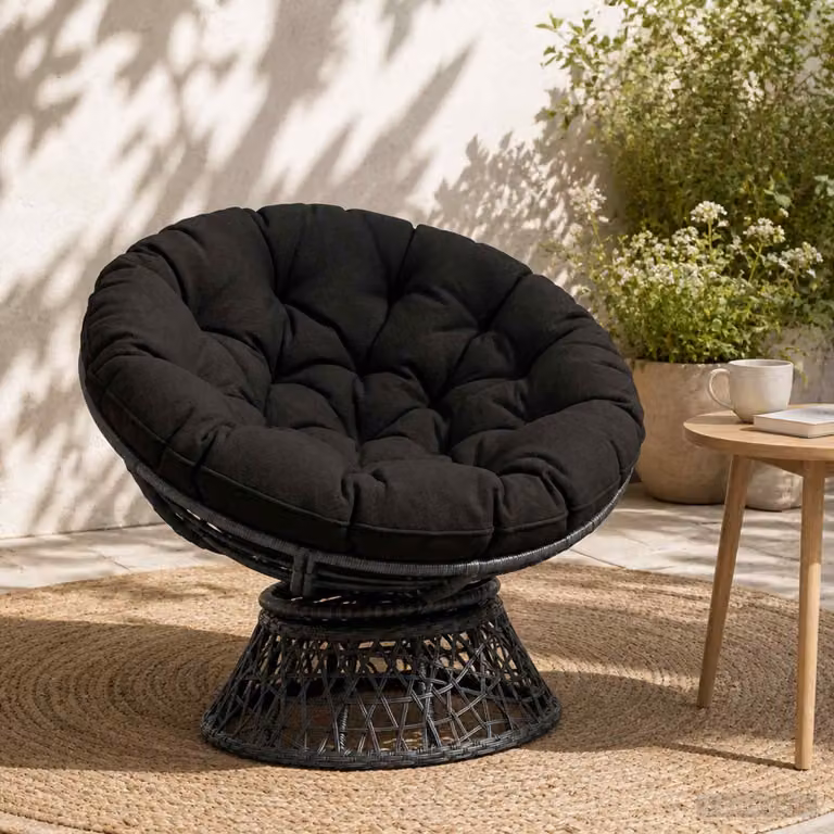 vidaXL Cuscino per Sedia Appesa VIANEN 100% Poliestere Nero