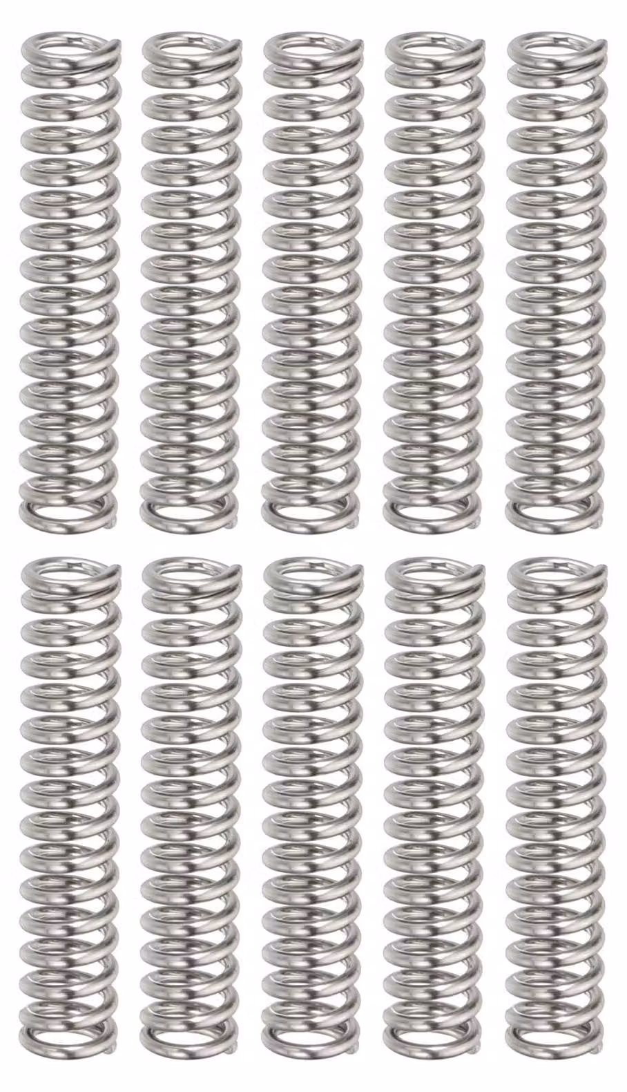 10 molle a compression, dimensioni 0,8x5x25 mm, acciaio inossidabile 304