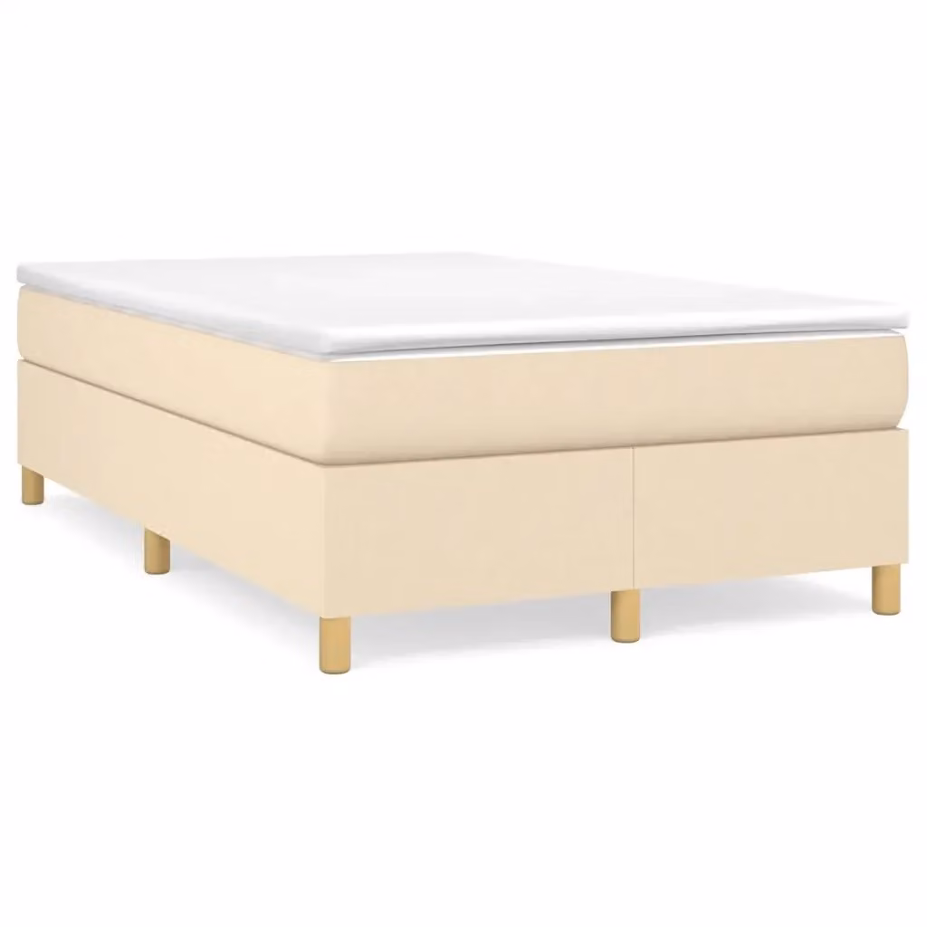Letto Ibrido con Giroletto a Molle e Materasso vidaXL in Tessuto Beige e Bianco L/P: 120 x 200 cm – 2
