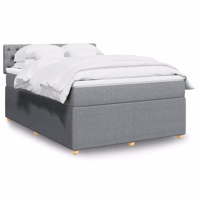 vidaXL Letto Ibrido con Materasso a Molle Insacchettate Grigio e Bianco L/P: 160 x 200 cm