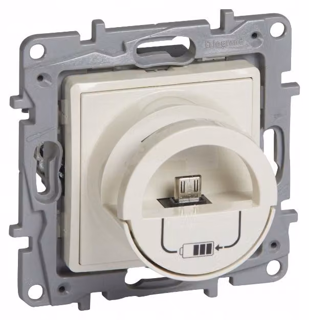 LEGRAND NILOE, stazione di ricarica Micro USB, 5V, beige, da incasso