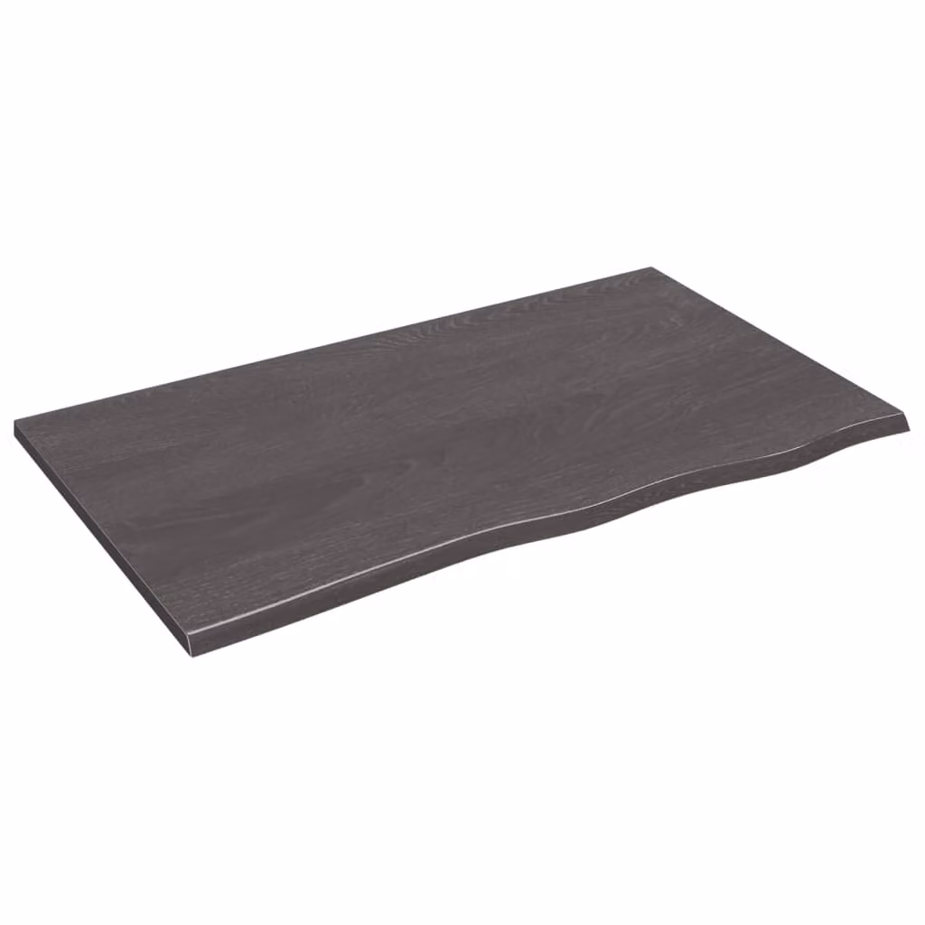 Piano Bagno Marrone Scuro 100x60x2 cm Legno Massello Trattato