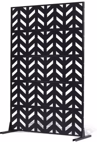 Set di 5 Pannelli per Privacy Vevor in Metallo, Fendivista e Divisorio da Esterno Indipendente, Nero, L: 120 cm, P: 50,8 cm, H: 183 cm
