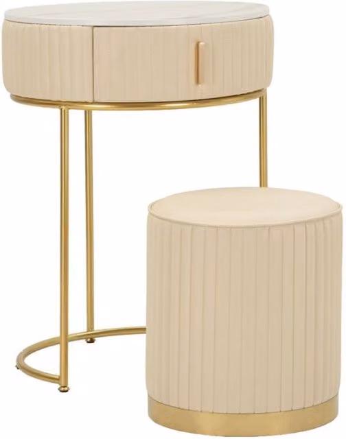 Comodino/toletta Con Puff Pok cm ø 52x70 - ø 36x39