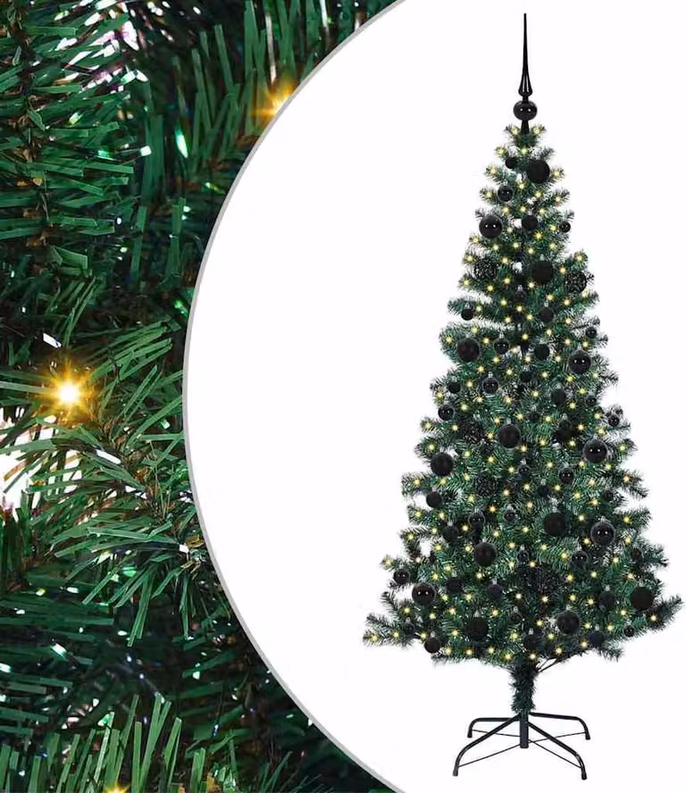 Albero di Natale artificiale con luci integrate Verde 180 cm