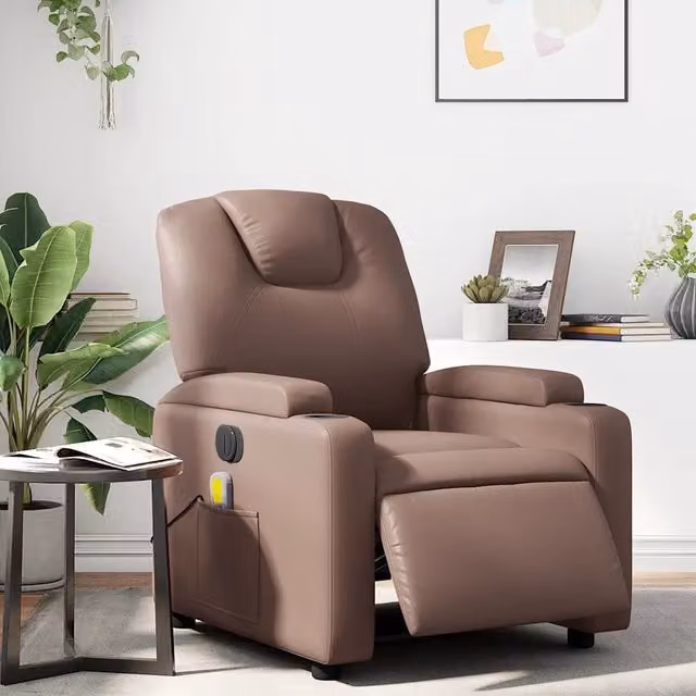 Divano Sedia-Poltrona Massaggiante Elettrica Marrone in Similpelle 793693