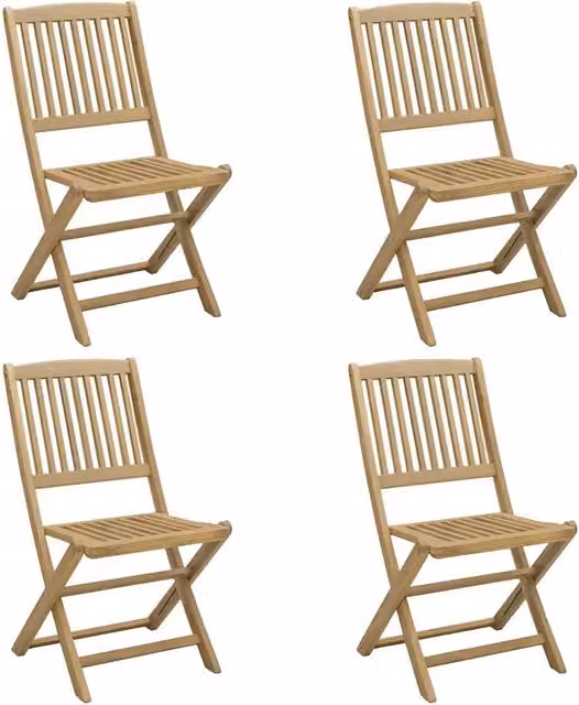 Sedie Giardino Pieghevoli 4 pz | Sedie da Esterno 44x50x88cm Legno Massello Acacia