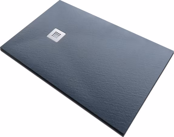 Piatto doccia marmoresina gelcoat pieno antracite grafite nero h.2,8cm Doliso Elostone 90x100 cm