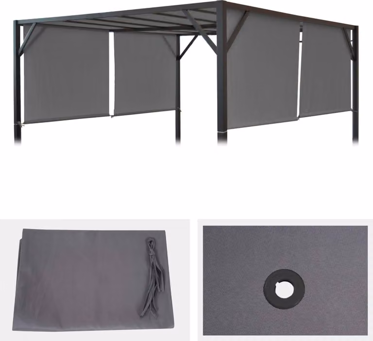 Copertura di ricambio per tetto pergolato Beja 3x4 m ~ grigio