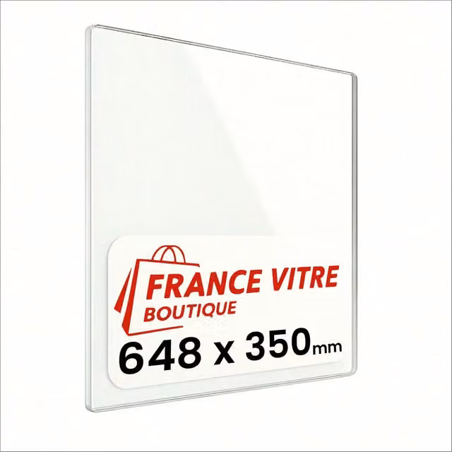 648 x 350 x 4 mm - Vetro per stufa a legna - vetro camino di ricambio - vetro per caminetto resistente al fuoco - France Vitre