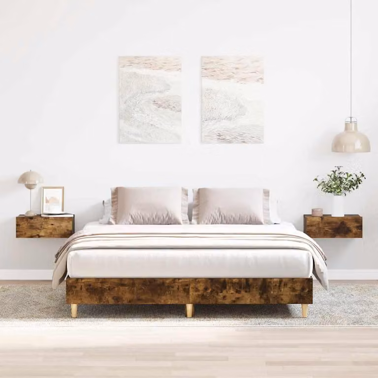 Giroletto senza materasso vidaXL in legno e materiali compositi, colore marrone, L/P/H: 200 x 140 x 25 cm