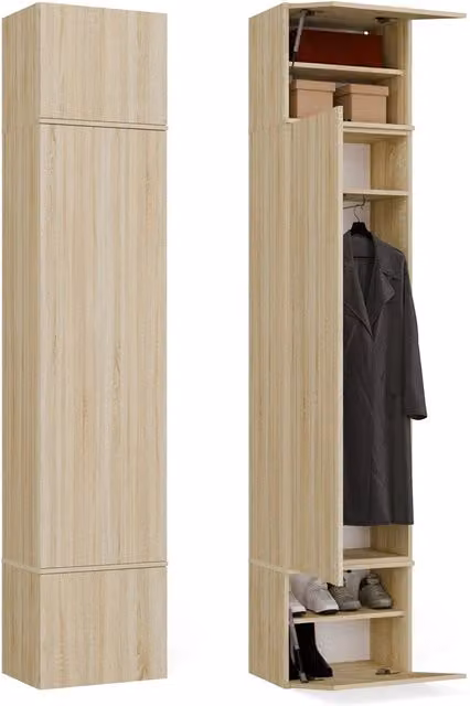 Armadio guardaroba moderno HAGA in rovere sonoma con apertura push to open, H 238 cm x L 120 cm x P 50 cm