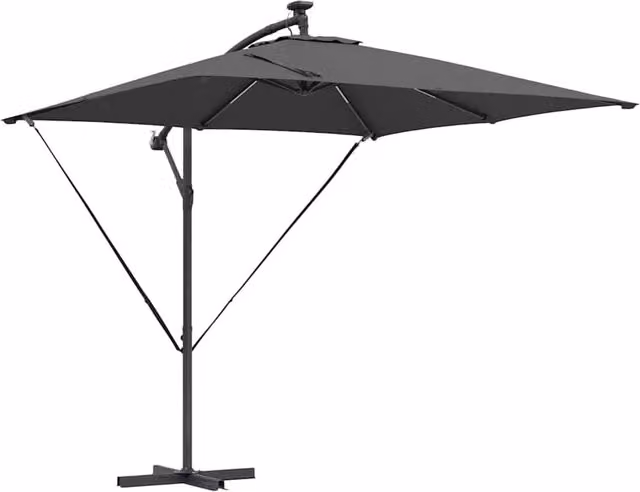 Ombrellone a braccio inclinabile moderno giardino 249 x 249 x 250 cm in acciaio antracite 02_0058773