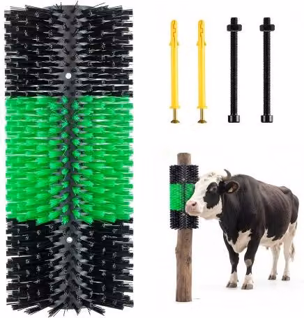 Spazzola Grattatrice VEVOR per Bestiame, Strumento di Massaggio e Toelettatura per Cavalli, Asini, Mucche e Ovini, Colore Verde e Nero, 430 x 190 mm