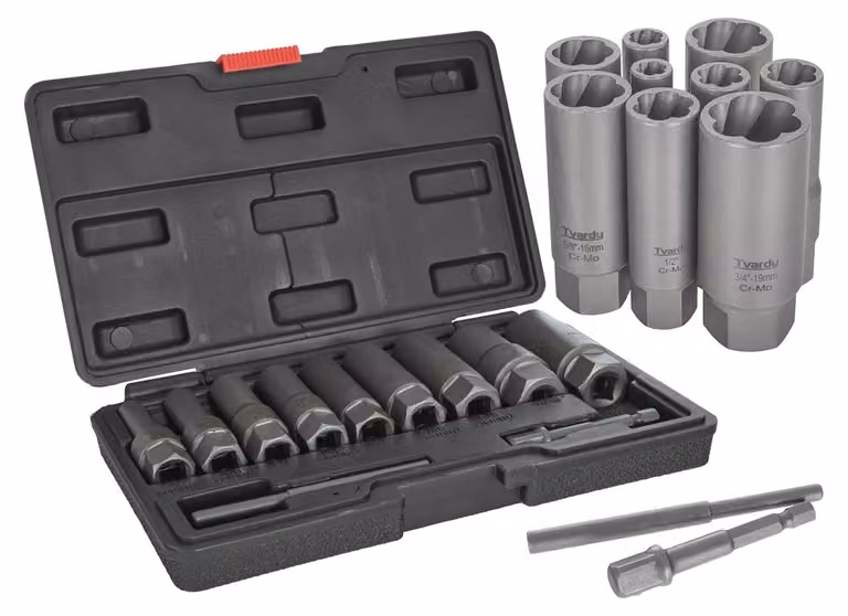 Set bussole lunghe per rimozione viti e bulloni danneggiati,6–19 mm