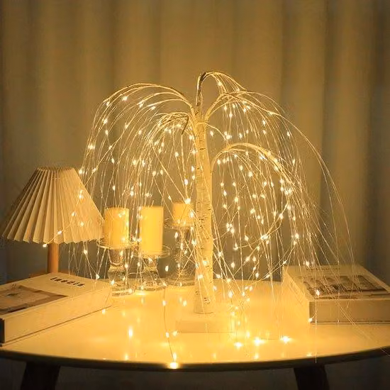 Lampade a LED per soggiorno e camera da letto, alte 50 cm, con 7 modalità, alimentazione tramite USB o batterie, luce bianco caldo, efficienti dal punto di vista energetico, design versatile, colore bianco