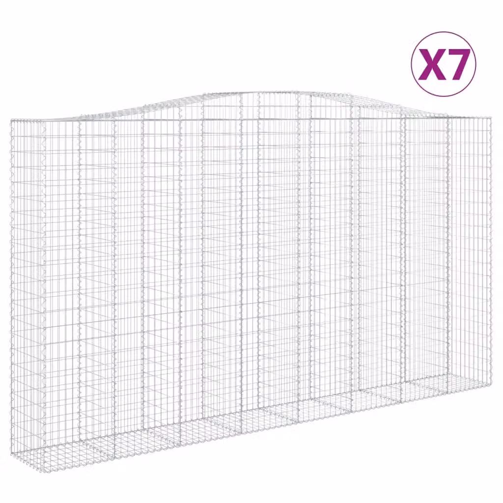 Set di 7 Cesti Gabbioni ad Arco Videx in Acciaio Zincato Argento L: 400 cm, P: 50 cm, H: 220/240 cm – 2