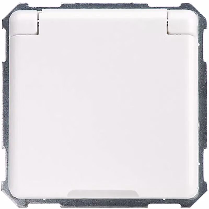 Presa Elso con coperchio ribaltabile 16 A FASHION/RIVA/SCALA, morsetto a vite, bianco puro 215034