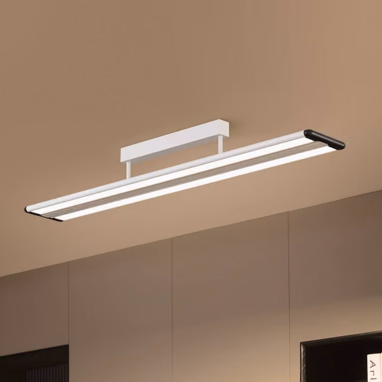 Prios Yuela Plafoniera LED, DALI, 120 cm, argento PRIOS, dimmerabile, Cromo / Argento, Studio / Ufficio, Alluminio, Moderno