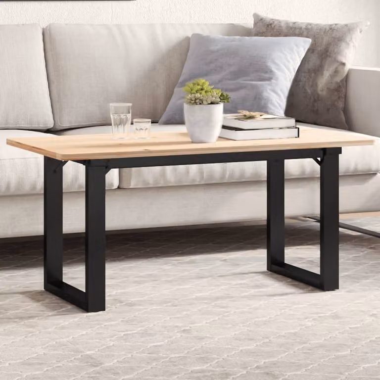 vidaXL Gambe per Tavolino da Salotto a X in Metallo Nero Laccato L: 70 cm, P: 30 cm, H: 43 cm