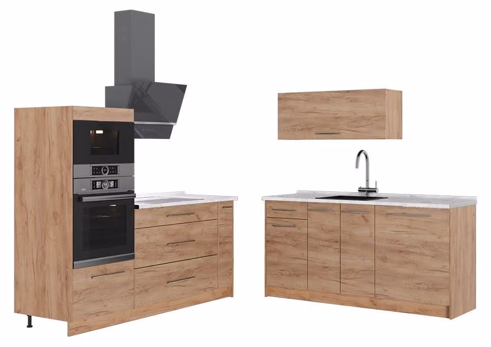 Cucina Vicco Fame-Line Rovere dorato/Rovere dorato 340 cm, PL Marmo, Model 63703