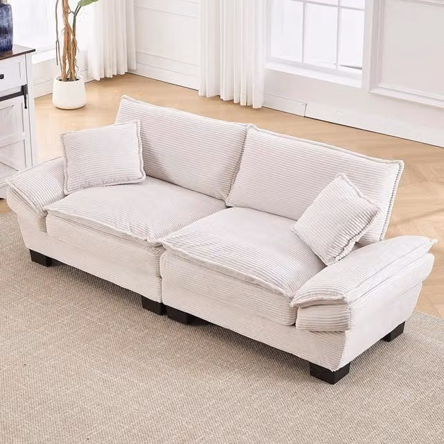 Divano letto doppio - Xylo - Con piumino, cuscino incluso, beige