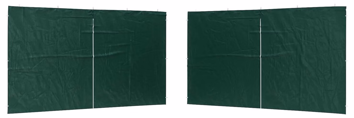 Parete per tenda da festa 2 pcs Verde 400 x 195 cm PE e Acciaio